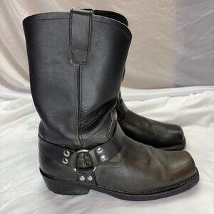 Cody James Harness Motorcycle Men's Sz 10 M Black Leather Biker Square Toe Boots